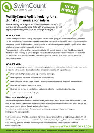 MotilityCount ApS is looking for a Digital Communication Intern